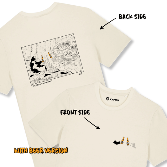 "The Creation of Cat - dam" - Unisex shortsleeve T-shirt - Catnip