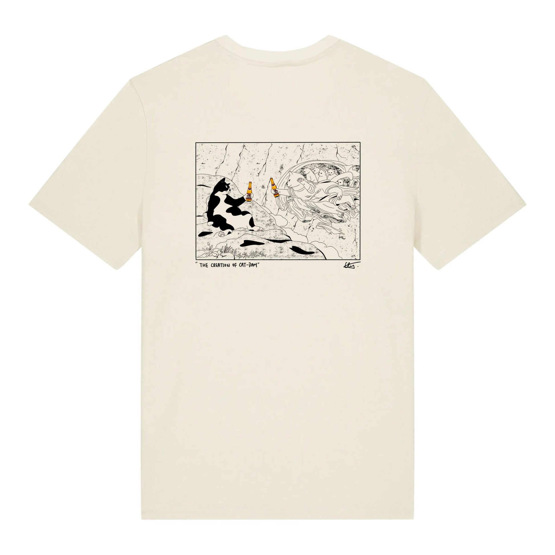 "The Creation of Cat - dam" - Unisex shortsleeve T-shirt - Catnip