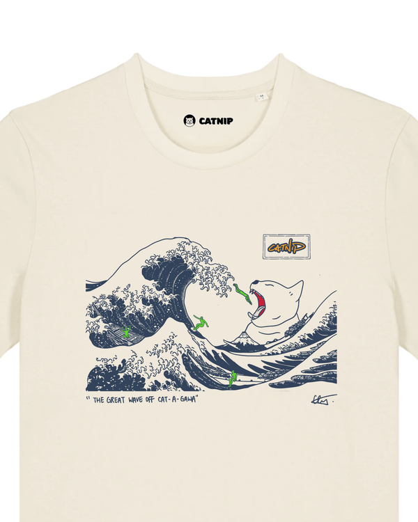"The Great Wave Off CAT - A - GAWA" - Unisex shortsleeve T-shirt - Catnip