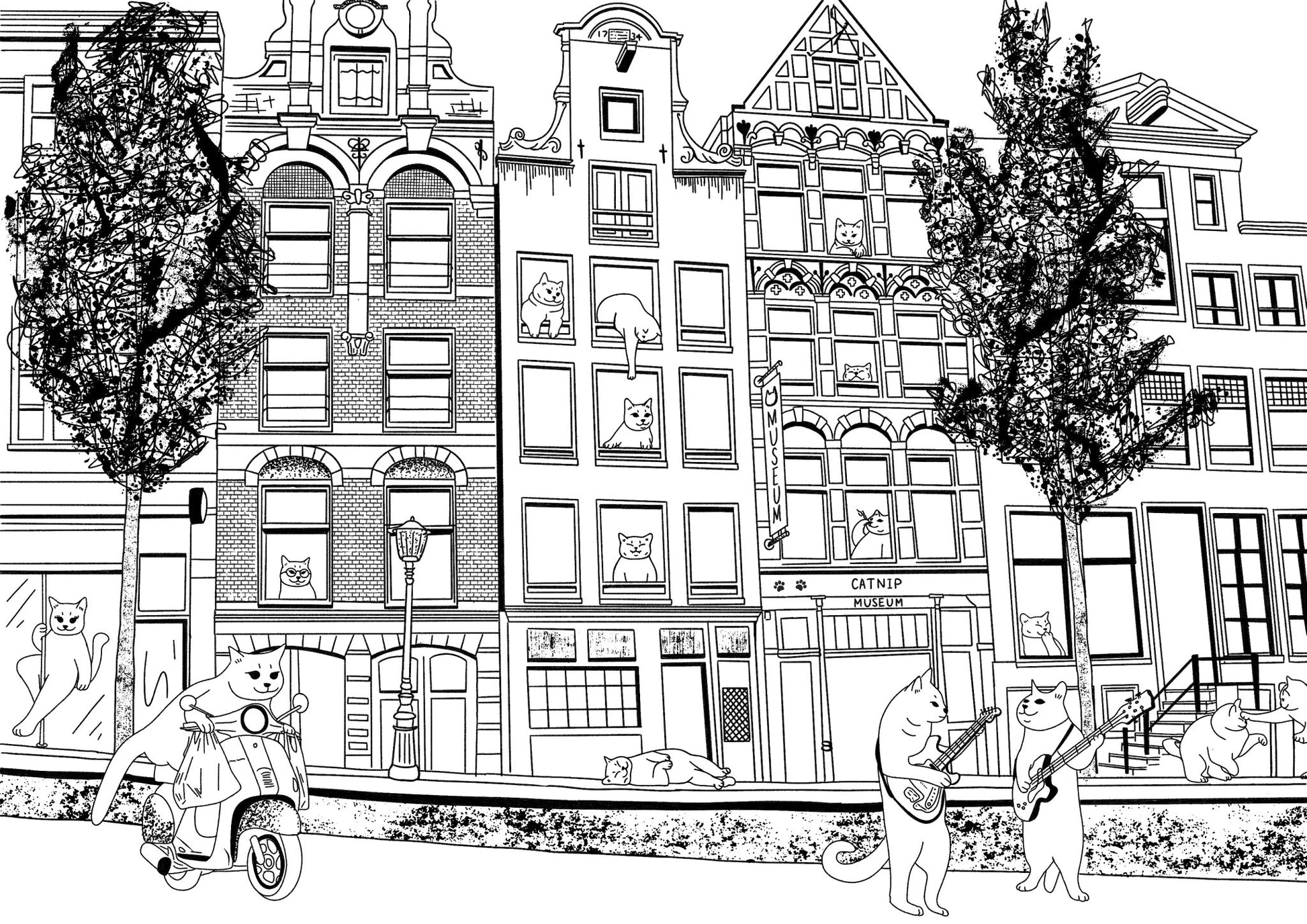 "Amsterdam street view" - Art Print - Catnip