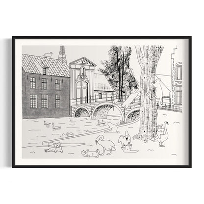 "Bridge in Bruges" - Art Print - Catnip