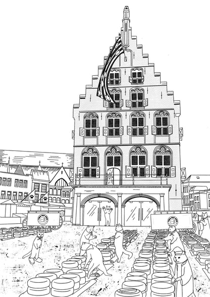 "Gouda cheese market" - Art Print - Catnip
