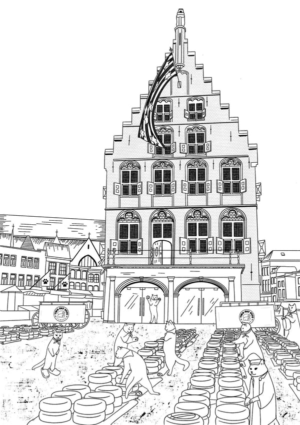 "Gouda cheese market" - Art Print - Catnip