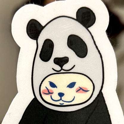 Panda cat | Reusable Sticker, Cat Stickers, Kawaii Sticker, waterbottle Sticker, Laptop Sticker, Tear-proof sticker, Cat in Panda Costume - Christy Chan | Artist