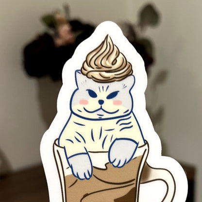Sticker - Cat-fe Latte - Christy Chan | Artist