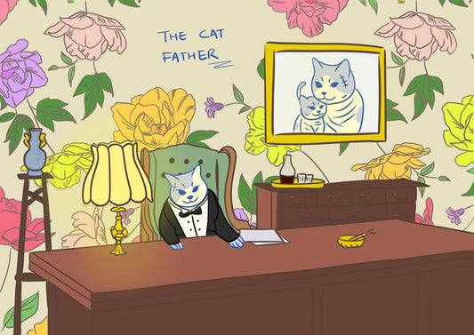 "The Cat Father" - Cat Art Poster - Christy Chan | Artist